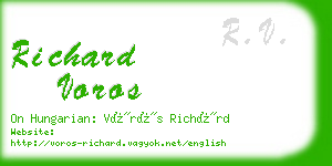 richard voros business card